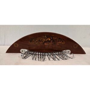 Vintage Wooden Horse Tack Bridle Rack Wall Mount Equestrian Hook Rail